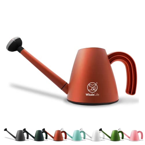 WhaleLife Indoor Watering Can for House Bonsai Plants (2.0L, Terra-Cotta Red)