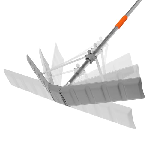 EZ Smart Snow Roof Rake w 16ft Pole, Easy Snow Removal from Roof, Prevents Ice Dams, Quick Assembly, 36 Inches Wide, 21 Foot Reach, Designed in The USA