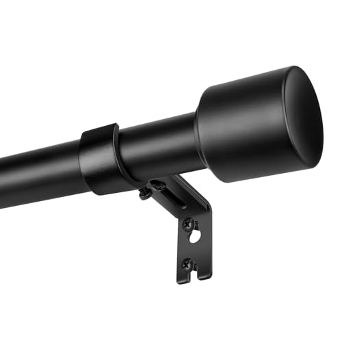 Adjustable Matte Black Curtain Rod