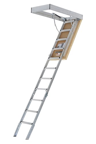 Louisville Ladder 7.8-10.3-Foot Insulated Door Aluminium Attic Ladder 30