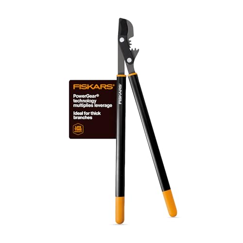 Fiskars 32-Inch PowerGear Loppers for Tree Trimming, Heavy-Duty, Sharp Bypass Steel Blade Tree Branch Cutter up to 2-Inch Diameter Cut Capacity, Hand Loppers