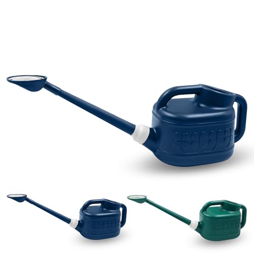 Watering Can for Indoor & Outdoor Plants, Plant Watering Can with Stainless Steel Shower Head, 1 Gallon Plastic Water Can for Garden, Flowers, Vegetable, Greenhouse (AlpineGreen)