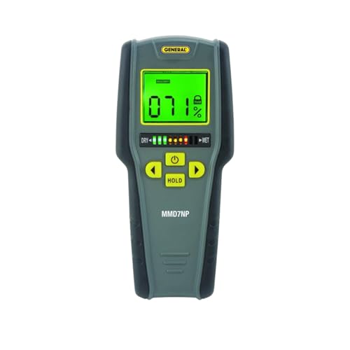 General Tools Moisture Meter, Pinless, LCD digitale con Tricolor grafico a barre (MMD7NP)