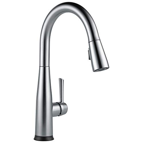 Delta Essa Brushed Nickel Touch Kitchen Faucet with Pull Down Sprayer, Modern Single Hole Touch On Kitchen Sink Faucet, Single Handle, Arctic Stainless 9113T-AR-DST