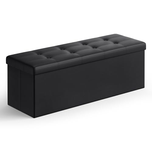 SONGMICS MAZIE Folding Storage Ottoman Bench