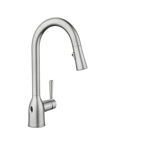 Moen Adler Spot Resist Stainless Motionsense Wave Sensor Touchless One Handle Pulldown Kitchen Faucet Featuring Power Clean, 87233EWSRS