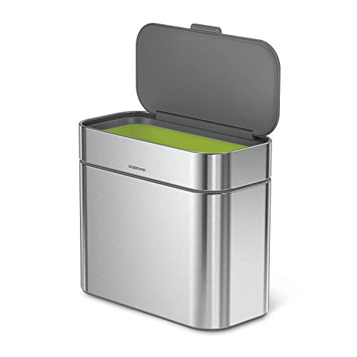 simplehuman Compost Caddy, Detachable and Countertop Bin, 4 Liter / 1.06 Gallon, Brushed Stainless Steel