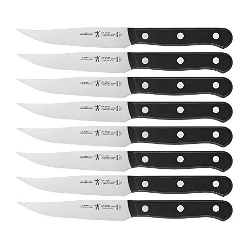 HENCKELS Solution Razor-Sharp Steak Knife Set of 8, German Engineered Informed by 100+ Years of Mastery,Black