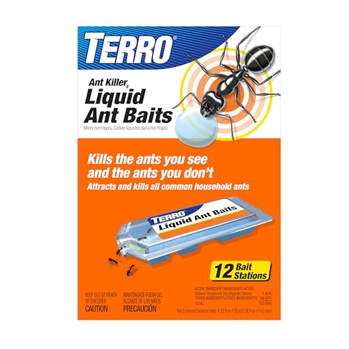 TERRO Ant Killer Bait Stations T300B - Liquid Bait to Eliminate Ants - Bait System - 12 Count Stations for Effective Indoor Ant Control