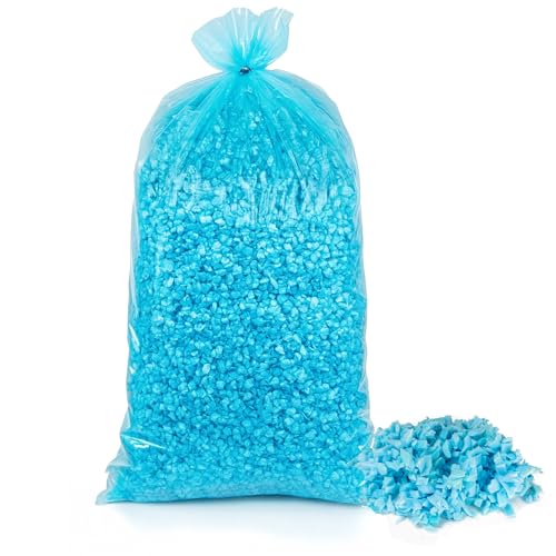 Uptotop 6LB Shredded Memory Foam Filling, Bean Bag Filler Foam Refill Pillow Stuffing Foam, Soft Stuffing for Dog Bed Couch Cushion Chair Arts Crafts, Added Gel Particles (Blue)