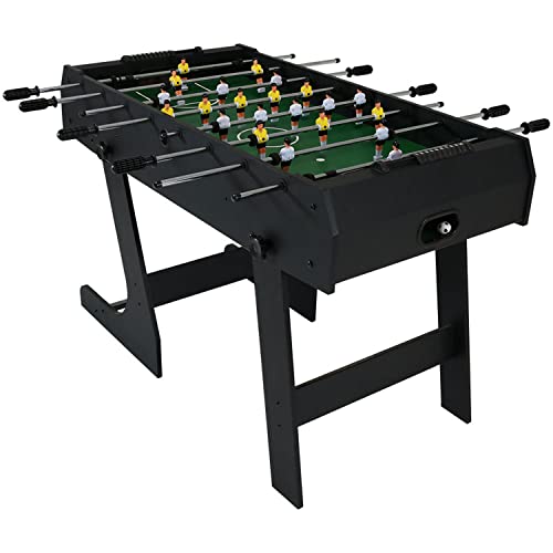 Sunnydaze 48-Inch Foldable Foosball Table - Indoor Game Table for Kids with Hollow Metal Rods, 2 Balls, Score Keeper