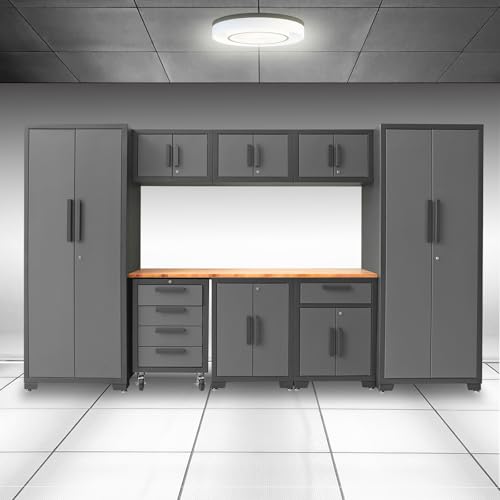 Torin Garage Cabinets Storage System, 9 Piece Included Steel Drawers Rolling Chest,Locked Storage Cabinet, Perfect for Organizing Garage and Tools, 129.92