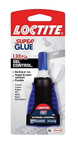 Loctite Super Glue Ultra Gel Control, Clear, 0.14 fl oz Bottle, 1 Pack - Superglue for Plastic, Wood, Metal, Crafts & Repair, Cyanoacrylate Adhesive Instant Glue, Quick Dry