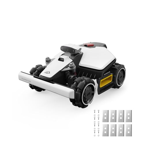 Mammotion LUBA mini AWD 1500H Robot Lawn Mower with Garage, Mowing 0.37 Acre, All-Wheel-Drive for 80% Slope, UltraSense AI Vision+RTK Auto-Mapping, Cutting Height 2.2