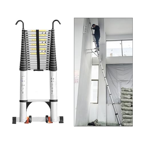 JADDUO Telescoping Ladder,26.2 FT Extension Ladder,Aluminum Lightweight Telescopic Ladder with 2 Triangle Stabilizers, Telescoping Attic Ladders RV Ladders for Travel