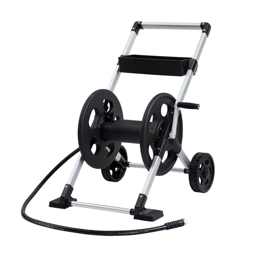 Liberty Garden 304 Explorer Two Wheel Hose Reel Cart, Aluminum, Holds 250-feet of 5/8