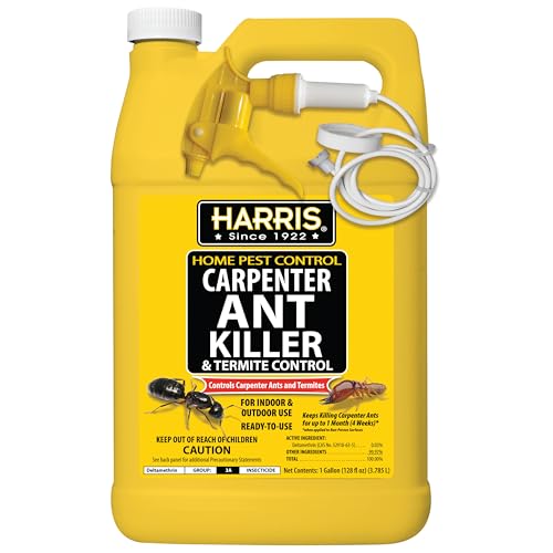 Harris Carpenter Ant Killer & Termite Control Treatment, Kills On Contact, Odorless & Non-Staining Formula, 128 Oz