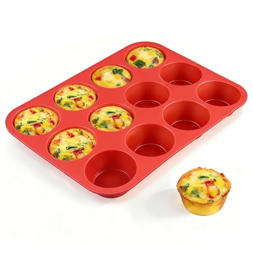 CAKETIME 12-Cup Silicone Muffin Pan
