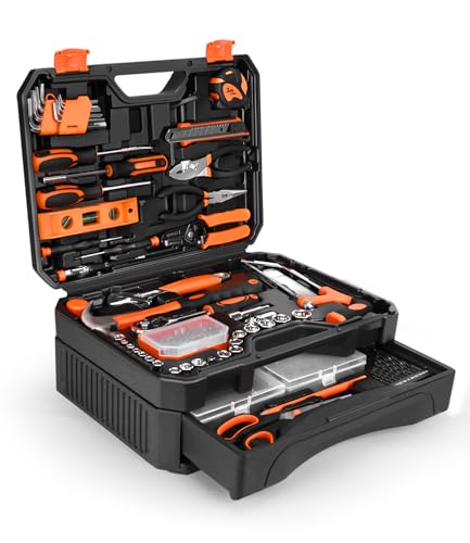 328-Piece Tool Set - Tool Kit Toolbox Storage Case with Drawer, General Household Hand Tool Kit Perfect for Home & DIY Repairs
