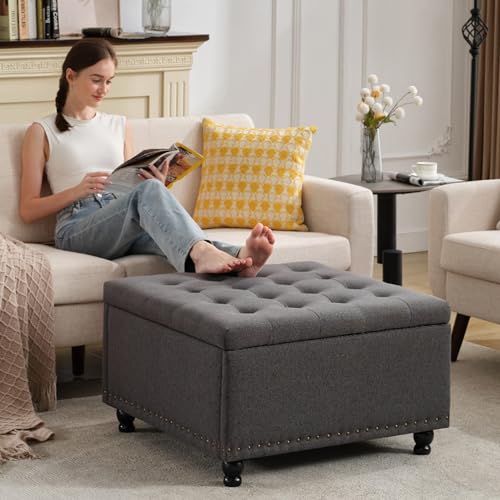 Tbfit Large Square Storage Ottoman Bench