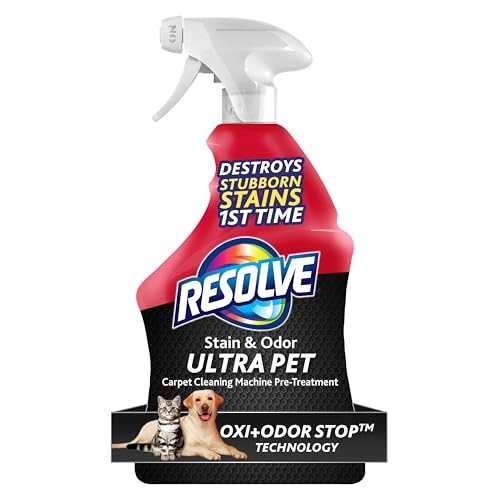 Resolve Ultra Pet Odor and Stain Remover Spray – Carpet Cleaner for Cat and Dog Urine and Poop, 32oz