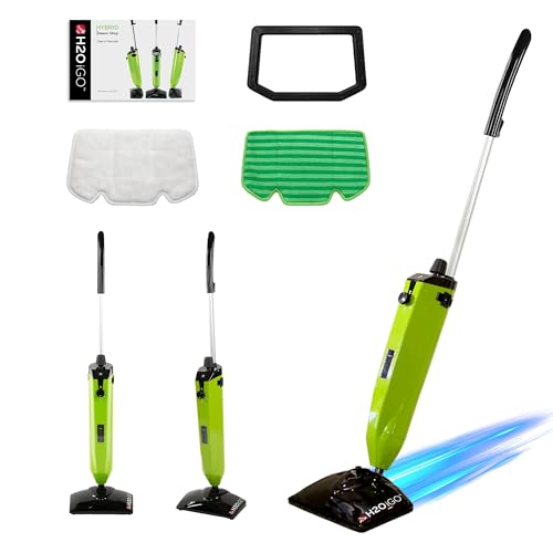 H2O iGO Indoor & Outdoor Cordless Steam Mop for Hardwood Floors, Carpets, Windows, Upholstery, Kitchens, Bathrooms - Portable, Rechargeable, Wireless, Steamer Mops for Floor Cleaning