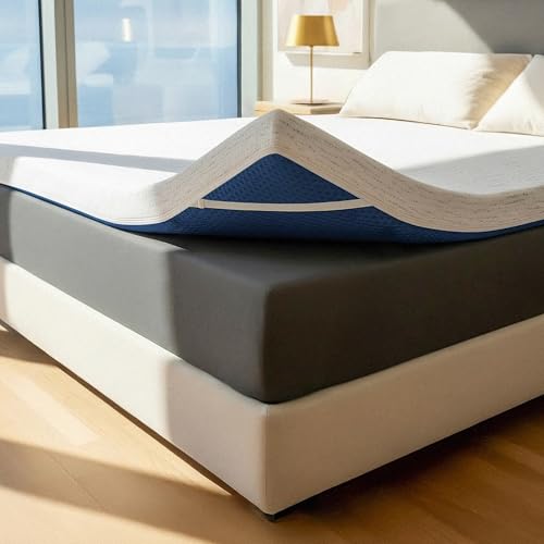 ViscoSoft 3 Inch Memory Foam Mattress Topper King - Select High Density - (Gel-Infused and Ventilated) Mattress Pad with Soft Removable Bamboo-Rayon Cover