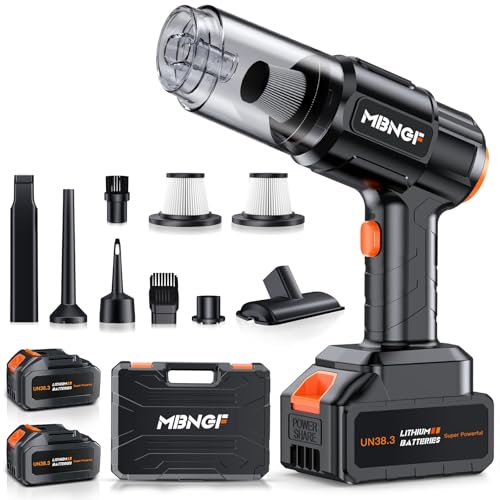 MBNGF Car Vacuum Portable Cordless,35000PA High Power Suction & Blower, Handheld Vacuum Cleaner for Car, Home, Desktop, Keyboard(Fog Black)