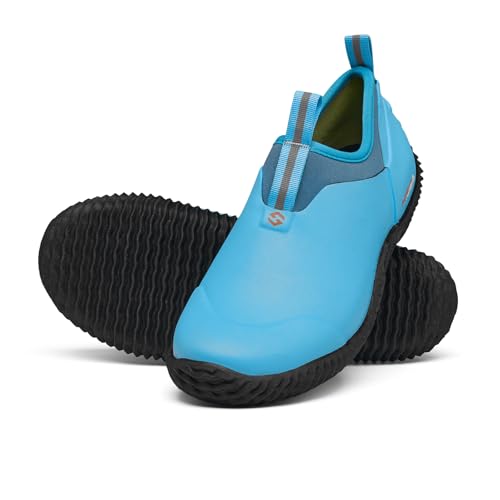 HISEA Waterproof Garden Shoes for Women Neoprene Slip-On Rubber Rain Footwear Short Ankle Booties