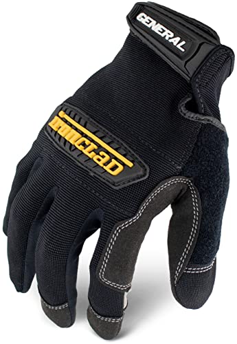 Ironclad GUG04L General Utility Spandex Gloves, Black, Large, Pair