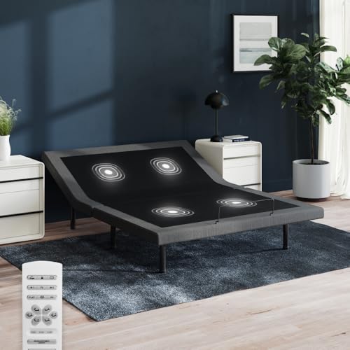 Nectar Base regolabile Premier – Regina – Testa e piede inclinata – Telecomando wireless con memoria – 3 impostazioni di massaggio – 4 porte USB – Anti-russare e Zero Gravity