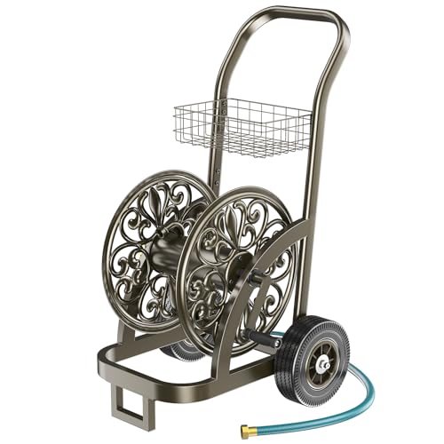GOFORWILD Garden Hose Reel Cart with Wheel, Hold up to 200 Ft of 5/8