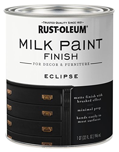 Rust-Oleum Eclipse Milk Paint Finish | Decor and Furniture Applications | Matte Finish Brushed Effect | Minimal Prep Needed | No Primers Required | Easy Clean Up | Quart
