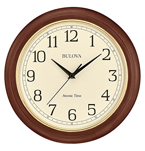Bulova Atomic Time 2 Analog Wall Clock C5004 | 12.4