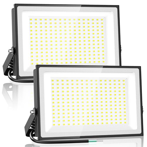 Onforu 200W LED Flood Lights Outdoor, 18000LM Bright Security Light, IP66 Waterproof Outdoor LED Lights, 6500K Daylight White Floodlight for Garage, Yard, Garden, Stadium, Playground, Arena(2 Pack)