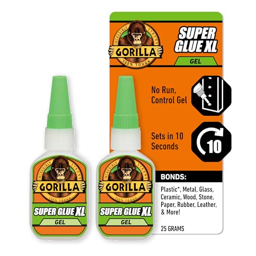 Gorilla Super Glue Gel XL, Clear Glue, 25 Gram (Pack of 2) - All Purpose and Fast Setting for Projects and Repairs