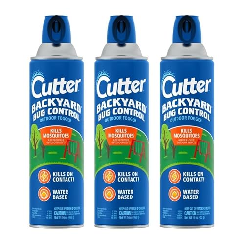 Cutter Backyard Bug Control Outdoor Fogger, Kills Mosquitoes, Fleas & Listed Ants, 16 Ounce, 3 Pack
